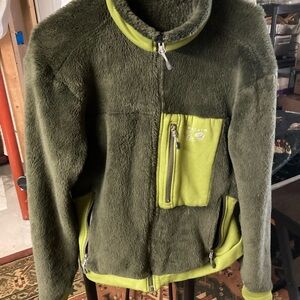 Mountain Hardwear monkeyman Olive and Lime Fleece Jacket mens medium